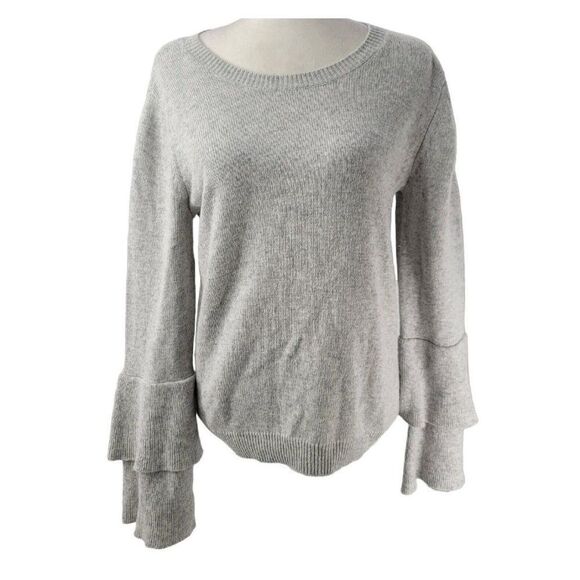 J Crew Mercantile Bell Sleeve Sweater Style J7850 Womens Gray Size Medium Twee - Picture 1 of 8